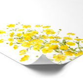 gele boterbloem bloemboeket waterverf poster (Hoek)