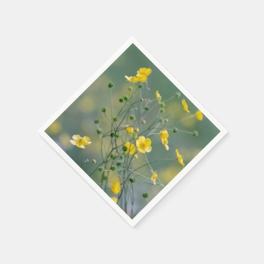 Gele boterbloem servetten (Hoek)