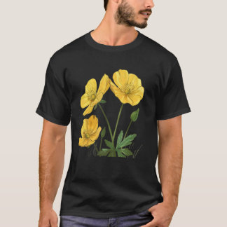 Gele boterbloem voor paardenbloem en Daisy Fl T-shirt