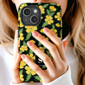 Gele boterbloemen bloemige bloem monogram Case-Mate iPhone case