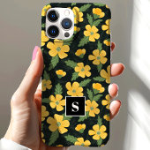 Gele boterbloemen bloemige bloem monogram Case-Mate iPhone case