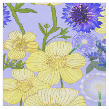 Gele boterbloemen en blauwe korenbloemen