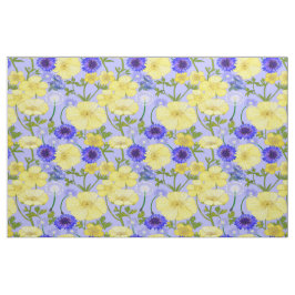 Gele boterbloemen en blauwe korenbloemen stof