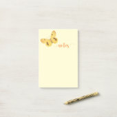 Gele  Boterfly Fine Art Post-it Notes (Op bureau)