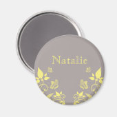 Gele Boterfly Floral Magnet (Voorkant / Achterkant)