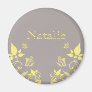 Gele Boterfly Floral Magnet