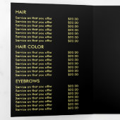 Gele botervliegen, Beauty Salon Tri-Fold Flyer Drieluik Uitnodiging (Binnenzijde eerst)