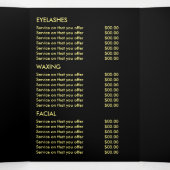 Gele botervliegen, Beauty Salon Tri-Fold Flyer Drieluik Uitnodiging (Binnenkant midden)