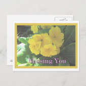 Gele bouquet die je mist briefkaart (Voorkant / Achterkant)