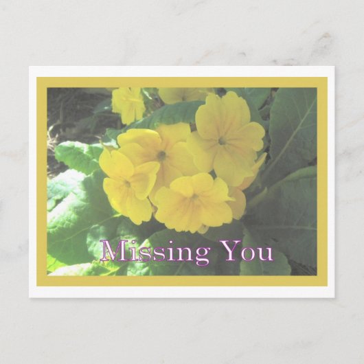 Gele bouquet die je mist briefkaart (Voorkant)