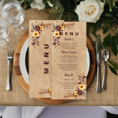 Gele Bourgogne Herfst Trouwreceptie Diner Menu