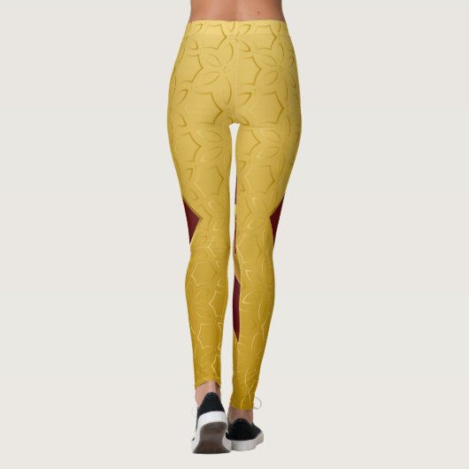 Gele Bourgogne-Leggings Leggings (Achterkant)