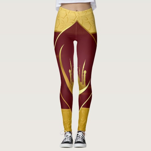 Gele Bourgogne-Leggings Leggings (Voorkant)