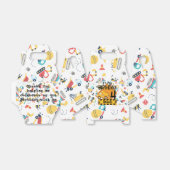 gele bouw vrachtwagen auto 4e verjaardag bedankdoosjes (Uitgevouwen)