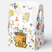 gele bouw vrachtwagen auto 4e verjaardag bedankdoosjes (Geopend)