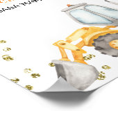 Gele bouwsteen voor geboorte eerste geboortedag poster (Hoek)