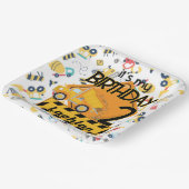 gele bouwwagen auto 2e verjaardag papieren bordje (Gebogen)