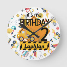 gele bouwwagen auto 2e verjaardag