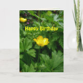 Gele bovendelbloem Birthday Sjabloon (Voorkant)