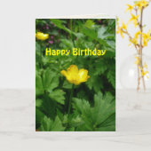 Gele bovendelbloem Birthday Sjabloon (Gele Bloem)