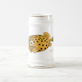 Gele boxfish cartoon illustratie bierpul (Center)