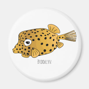 Gele boxfish cartoon illustratie magneet
