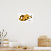 Gele boxfish cartoon illustratie poster (Keuken)