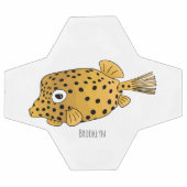 Gele boxfish cartoon illustratie voetbal (Enkel)