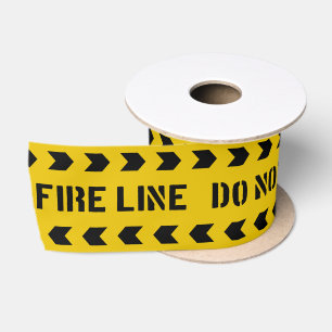 Gele brandlijn niet overschrijden brandweer satijnen lint