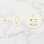 Gele bride en bruinnamen Wedding Confetti (Achterkanten)