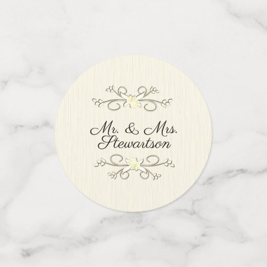 Gele bride en bruinnamen Wedding Confetti (Kleine voorkant)