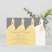 Gele bridesmaids Bridal Shower Invitation Kaart (Staand voorkant)