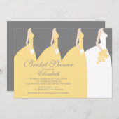 Gele bridesmaids Bridal Shower Invitation Kaart (Voorkant / Achterkant)
