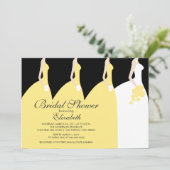 Gele bridesmaids Bridal Shower Invitation Kaart (Staand voorkant)