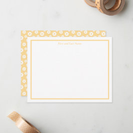 Gele briefkaarten met wit madeliefjesmotief