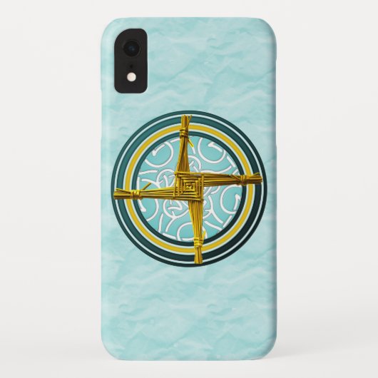 Gele brigadekruis op blauw Case-Mate iPhone case (Achterkant)