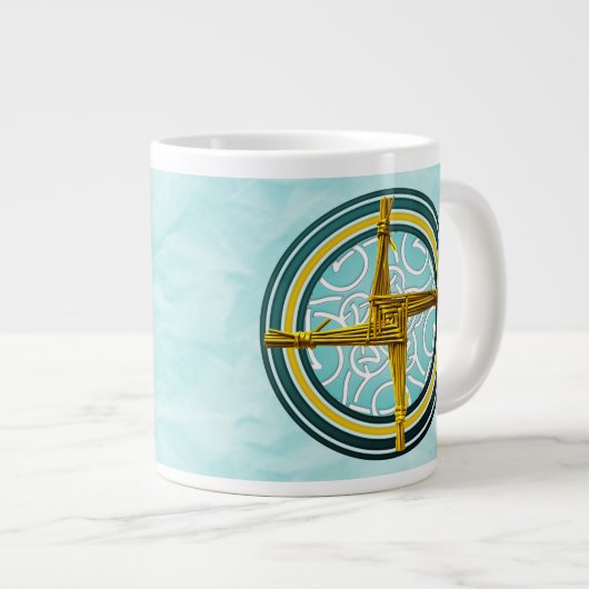 Gele brigadekruis op blauw grote koffiekop (Voorkant rechts)