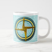 Gele brigadekruis op blauw grote koffiekop (Rechts)