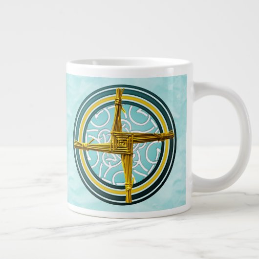 Gele brigadekruis op blauw grote koffiekop (Rechts)