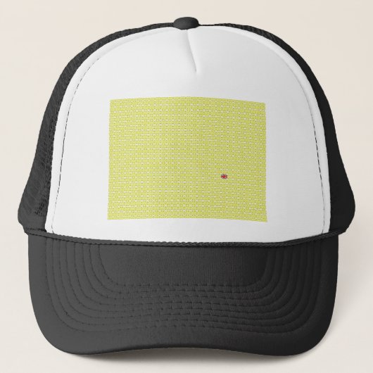 Gele Britse Unievakken en oneven Trucker Pet (Voorkant)