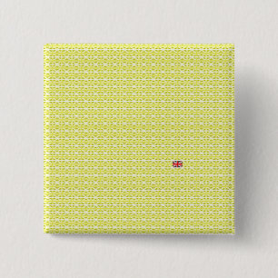 Gele Britse Unievakken en oneven Vierkante Button 5,1 Cm