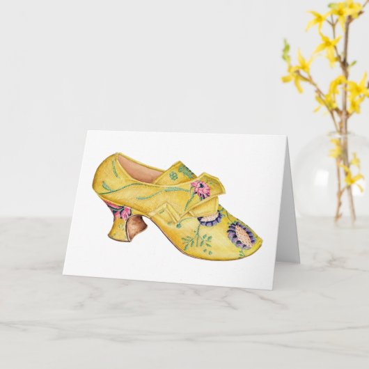 Gele Brocade Shoe Kaart (Gele Bloem)