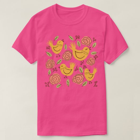 Gele broedvogels t-shirt (Design voorkant)