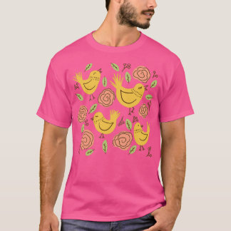 Gele broedvogels t-shirt