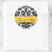 Gele bruid bruidegom Damask bruiloft zegel (Tas)