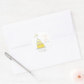 Gele bruidstaart dank u cadeau label Sticker (Envelop)