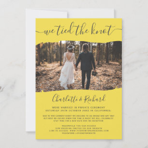 Gele bruiloft elopement gebonden aan de foto van d aankondiging