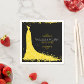 Gele bruiloft en zwarte achtergrond servet (Insitu)