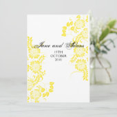 gele bruiloft kaart (Staand voorkant)