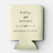 Gele Bruiloft Party Favor Namen en Datum Blikjeskoeler (Achterkant)